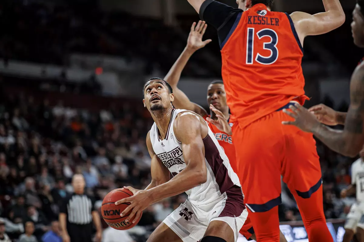 STARKVILLE, MS - March 02, 2022 - Mississippi State Forward Tolu Smith (#35) during the game between the Auburn Tigers and the Mississippi State Bulldogs at Humphrey Coliseum in Starkville, MS. Photo By Austin Perryman
