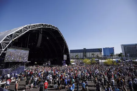 LAS VEGAS, NV - April 28, 2022 - A crowd gathers before the 2022 NFL Draft at Caesars Forum in Las Vegas, NV. Photo By Austin Perryman