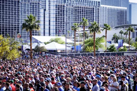 LAS VEGAS, NV - April 28, 2022 - A crowd gathers before the 2022 NFL Draft at Caesars Forum in Las Vegas, NV. Photo By Austin Perryman