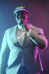 Mississippi State offensive lineman Charles Cross poses for a photo after being selected by the Seattle Seahawks during the 2022 NFL Draft on Thursday, April 28, 2022 in Las Vegas. (Jeff Bottari/NFL)