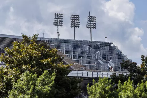 STARKVILLE, MS - July 05, 2022 - The Balconies during construction at Davis Wade Stadium at Scott Field in Starkville, MS. Photo By Kevin Snyder