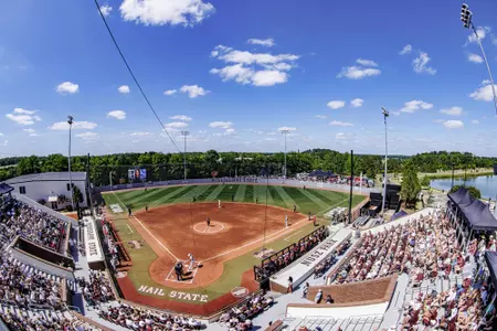 STARKVILLE, MS - May 28, 2022 - Wide shot taken of the crowd during the NCAA Super Regionals game between the Arizona Wildcats and the Mississippi State Bulldogs at Nusz Park in Starkville, MS. Photo By Austin Perryman