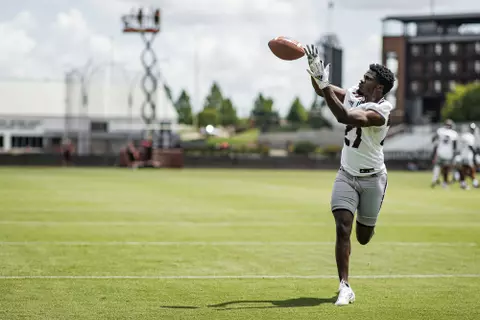 STARKVILLE, MS - August 05, 2022 - Mississippi State Defensive Back Esaias Furdge (#27) during a training camp practice at the Leo Seal Jr. Football Complex at Mississippi State University in Starkville, MS. Photo By Austin Perryman