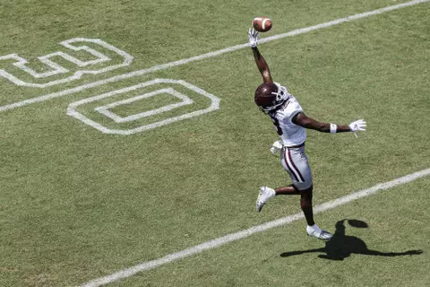 STARKVILLE, MS - August 06, 2022 - Mississippi State Defensive Back Jackie Matthews (#8) during a training camp practice at the Leo Seal Jr. Football Complex at Mississippi State University in Starkville, MS. Photo By Mike Mattina