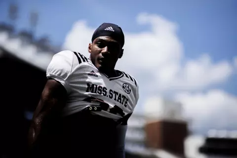 STARKVILLE, MS - August 13, 2022 - Mississippi State Defensive Back Alexander Shaw (#20) during a fall camp scrimmage at Davis Wade Stadium at Scott Field in Starkville, MS. Photo By Austin Perryman