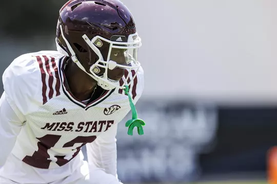 STARKVILLE, MS - August 13, 2022 - Mississippi State Defensive Back Emmanuel Forbes (#13) during the first fall scrimmage at Davis Wade Stadium at Scott Field in Starkville, MS. Photo By Kevin Snyder