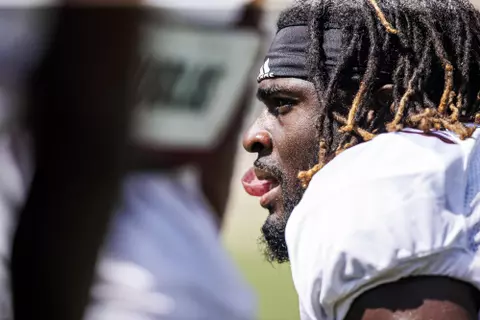 STARKVILLE, MS - August 13, 2022 - Mississippi State Linebacker JP Purvis (#26) during the first fall scrimmage at Davis Wade Stadium at Scott Field in Starkville, MS. Photo By Kevin Snyder