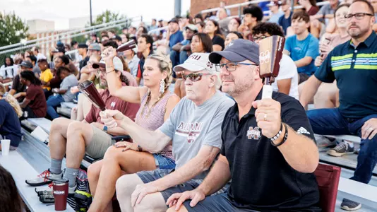 Fans cheering on Soccer team, 8/25/22 vs. LIP