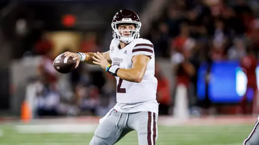 TUCSON, AZ - September 11, 2022 - Mississippi State Quarterback Will Rogers (#2) game between the Mississippi State Bulldogs and the Arizona Wildcats at Arizona Stadium in Tucson, AZ. Photo By Kevin Snyder