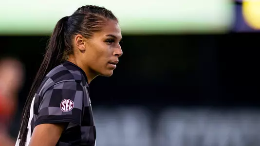 STARKVILLE, MS - September 26, 2021 - Mississippi State Midfielder Hannah Telleysh (#29) during the match between the Florida Gators and the Mississippi State Bulldogs at the MSU Soccer Field in Starkville, MS. Photo By Laura Parsley