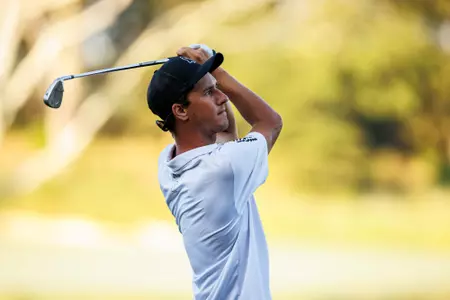 WEST POINT, MS - August 31, 2022 - Mississippi State's Hunter Logan during a practice round at Mossy Oak Golf Club in West Point, MS. Photo By Kevin Snyder
