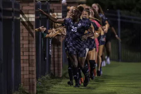 STARKVILLE, MS - September 25, 2022 - Mississippi State Forward Jojo Ngongo (#26) during the match between the Louisiana State Tigers and the Mississippi State Bulldogs at the MSU Soccer Field in Starkville, MS. Photo By Ivy Ball