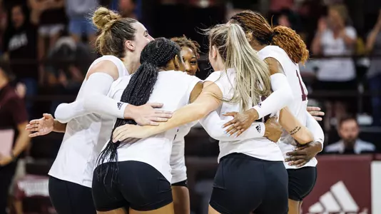 STARKVILLE, MS - September 21, 2022 - The Mississippi State Bulldogs after the match between the Georgia Bulldogs and the Mississippi State Bulldogs at the Newell-Grissom Building in Starkville, MS. Photo By Kevin Snyder