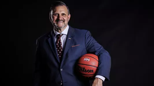 STARKVILLE, MS - March 23, 2022 - Mississippi State Men’s Basketball Head Coach Chris Jans during a photoshoot at the Holliman Athletic Center at Mississippi State University in Starkville, MS. Photo By Kevin Snyder