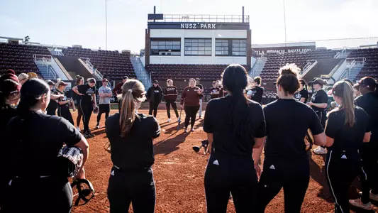 STARKVILLE, MS - January 10, 2023 - Mississippi State Head Coach Samantha Ricketts during practice at Nusz Park in Starkville, MS. Photo By Mike Mattina