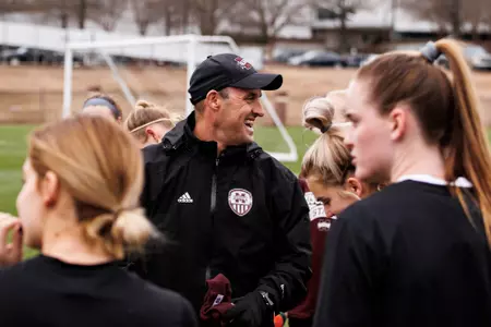 STARKVILLE, MS - January 24, 2023 - Mississippi State Head Coach James Armstrong during practice at the MSU Soccer Field in Starkville, MS. Photo By Mike Mattina