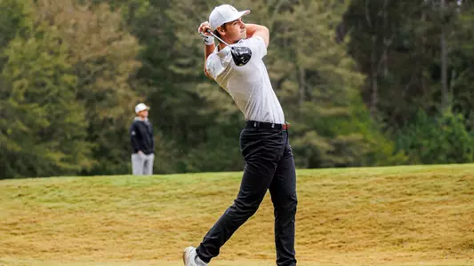 WEST POINT, MS - October 11, 2023 - Mississippi State's David Beard during the qualifying round  at Mossy Oak Golf Club in West Point, MS. Photo By Jaden Powell
