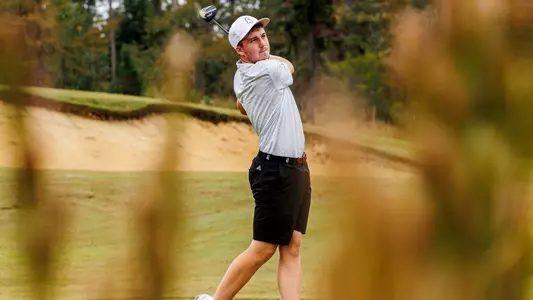 WEST POINT, MS - October 11, 2023 - Mississippi State's Ben Loveard during the qualifying round  at Mossy Oak Golf Club in West Point, MS. Photo By Jaden Powell