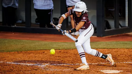 STARKVILLE, MS - October 20, 2023 - Mississippi State Infielder Jadyn Burney (#5) during the Fall World Series at Nusz Park in Starkville, MS. Photo by Ivy Rose Ball