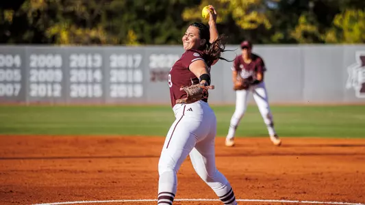 STARKVILLE, MS - October 20, 2023 - Mississippi State Pitcher/Infielder Lexi Sosa (#7) during the Fall World Series at Nusz Park in Starkville, MS. Photo by Ivy Rose Ball
