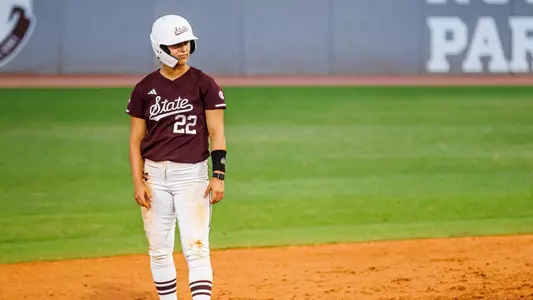 STARKVILLE, MS - October 20, 2023 - Mississippi State Outfielder Sierra Sacco (#29) during the Fall World Series at Nusz Park in Starkville, MS. Photo by Ivy Rose Ball