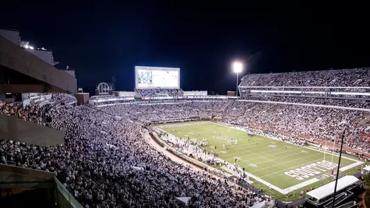 STARKVILLE, MS - September 09, 2023 - Mississippi State Fans during the game between the Arizona Wildcats and the Mississippi State Bulldogs at Davis Wade Stadium at Scott Field in Starkville, MS. Photo By Will Porada