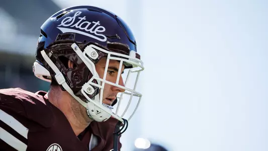 STARKVILLE, MS - October 07, 2023 - Mississippi State Linebacker Jett Johnson (#44) before the game between the Western Michigan Broncos and the Mississippi State Bulldogs at Davis Wade Stadium at Scott Field in Starkville, MS. Photo By Jaden Powell