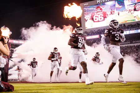 STARKVILLE, MS - November 04, 2023 - The Mississippi State Bulldogs before the game between the Kentucky Wildcats and the Mississippi State Bulldogs at Davis Wade Stadium at Scott Field in Starkville, MS. Photo By Will Porada