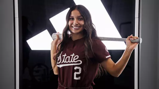 STARKVILLE, MS - October 07, 2023 - Softball Recruit during a photoshoot in Templeton Athletic Academic Center at Mississippi State University in Starkville, MS. Photo By Will Porada