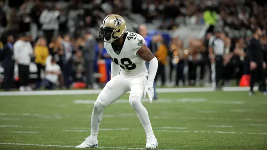 Jan 5, 2020; New Orleans, Louisiana, USA; New Orleans Saints defensive back J.T. Gray (48) before kickoff of a NFC Wild Card playoff football game against the Minnesota Vikings at the Mercedes-Benz Superdome. Mandatory Credit: Derick Hingle-USA TODAY Sports