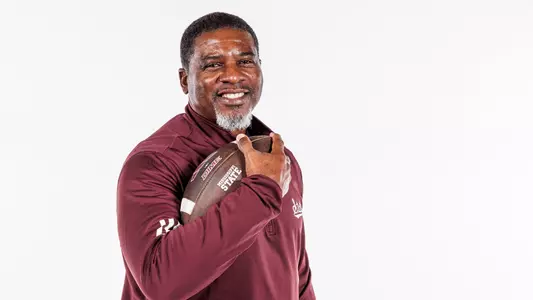 STARKVILLE, MS - December 18, 2023 - Mississippi State Cornerbacks Coach Corey Bell during New Coach Photo Shoot at the Leo Seal Jr. Football Complex at Mississippi State University in Starkville, MS. Photo By Mike Mattina