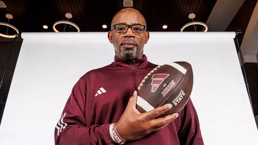 STARKVILLE, MS - December 18, 2023 -Mississippi State Defensive Line Coach David Turner during New Coach Photo Shoot at the Leo Seal Jr. Football Complex at Mississippi State University in Starkville, MS. Photo By Mike Mattina