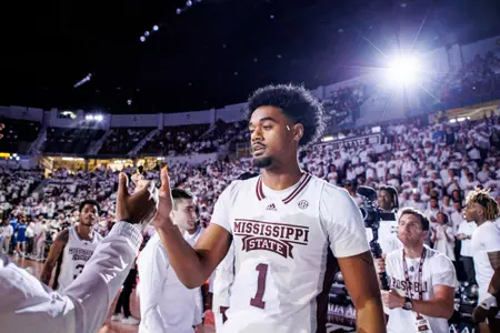 STARKVILLE, MS - February 15, 2023 - Mississippi State Forward Tolu Smith (#1) during the game between the Kentucky Wildcats and the Mississippi State Bulldogs at Humphrey Coliseum in Starkville, MS. Photo By Mike Mattina