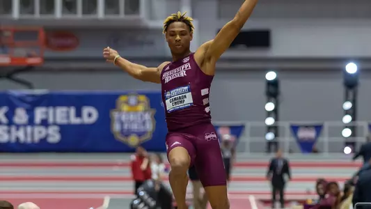 during the Southeastern Conference Indoor Track and Field Championships at Randal Tyson Track Center in Fayetteville, Arkansas on Friday, February 24, 2023. (Kirk Meche)