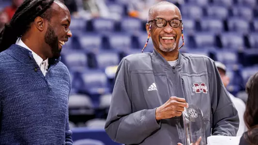 NASHVILLE, TN - March 09, 2023 - Former Mississippi State basketball player Jerry Jenkins during the game between the Florida Gators and the Mississippi State Bulldogs during the SEC Tournament at Bridgestone Arena in Nashville, TN. Photo By Mike Mattina