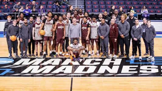 DAYTON, OH - March 13, 2023 - The Mississippi State Bulldogs during shoot around at University of Dayton Arena in Dayton, Ohio. Photo By Mike Mattina