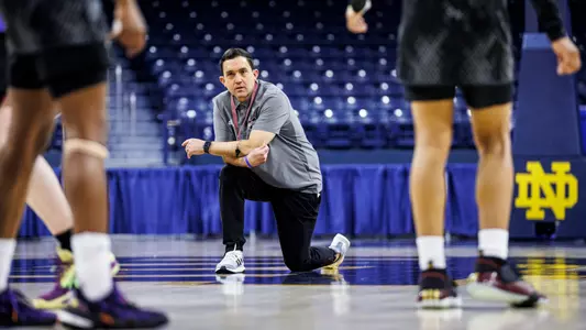 SOUTH BEND, IN - March 14, 2023 - \wb during 2023 Women’s Basketball NCAA Tournament Practice at Purcell Pavilion in South Bend, IN . Photo By Kevin Snyder