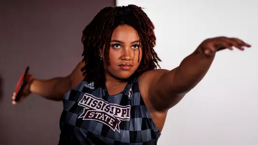 STARKVILLE, MS - October 26, 2022 - Jhordyn Stallworth during the 2022-2023 Track and Field Production Day taken at the Holliman Athletic Center at Mississippi State University in Starkville, MS. Photo By Mike Mattina