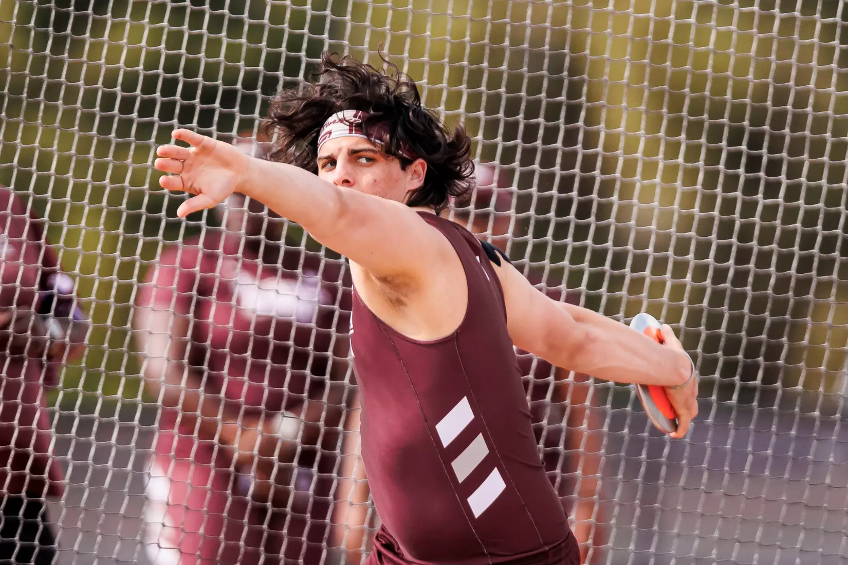 STARKVILLE, MS - March 24, 2023 - Mississippi State Thrower Daniel Pepper during the Bulldog Relays at the Mike Sanders Track Complex in Starkville, MS. Photo By Mike Mattina
