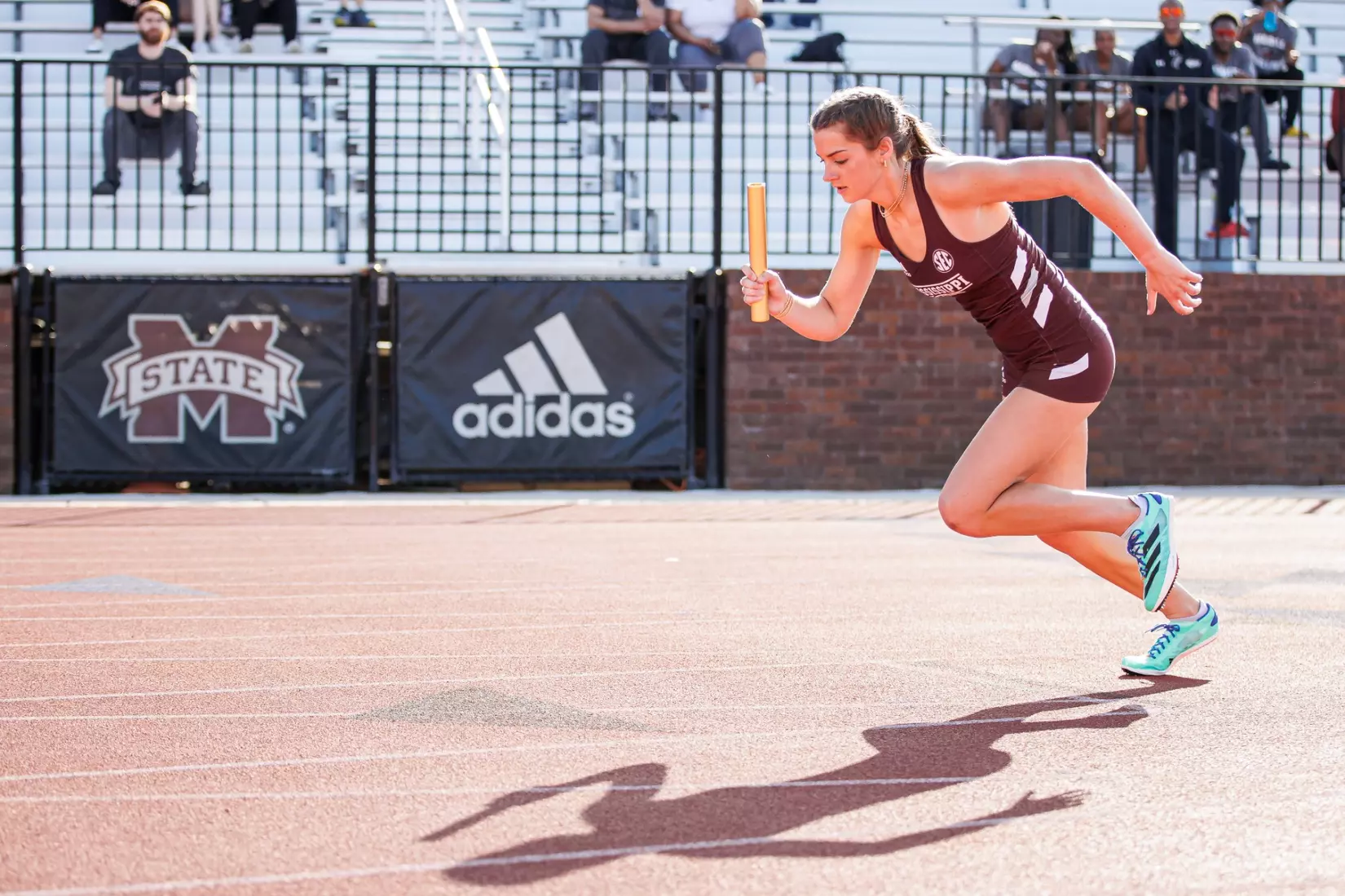 STARKVILLE, MS - March 24, 2023 - Mississippi State Distance Runner Hunter Anderson during the Bulldog Relays at the Mike Sanders Track Complex in Starkville, MS. Photo By Mike Mattina