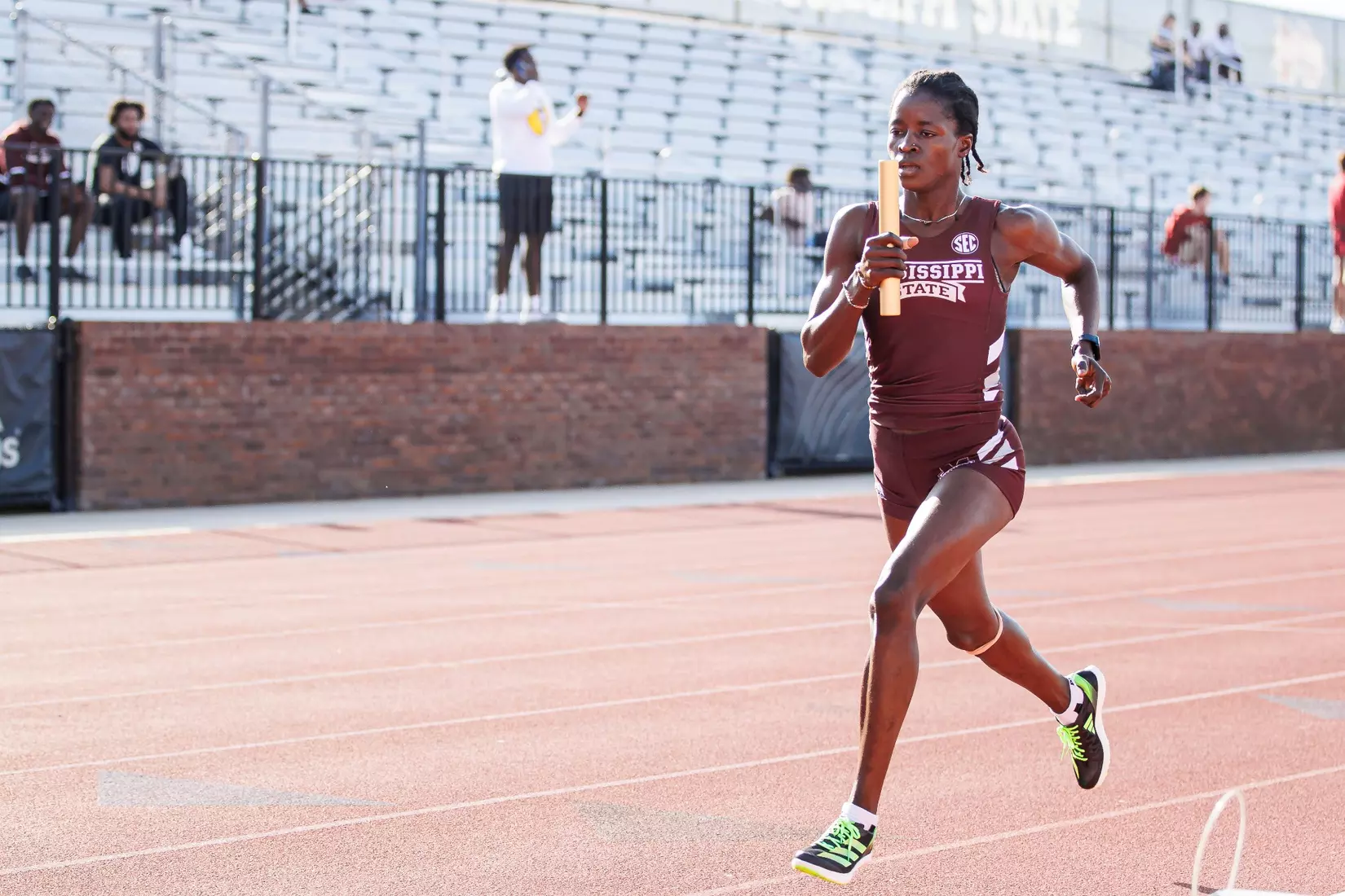 STARKVILLE, MS - March 24, 2023 - Mississippi State Distance Runner Jimoh Ramant during the Bulldog Relays at the Mike Sanders Track Complex in Starkville, MS. Photo By Mike Mattina