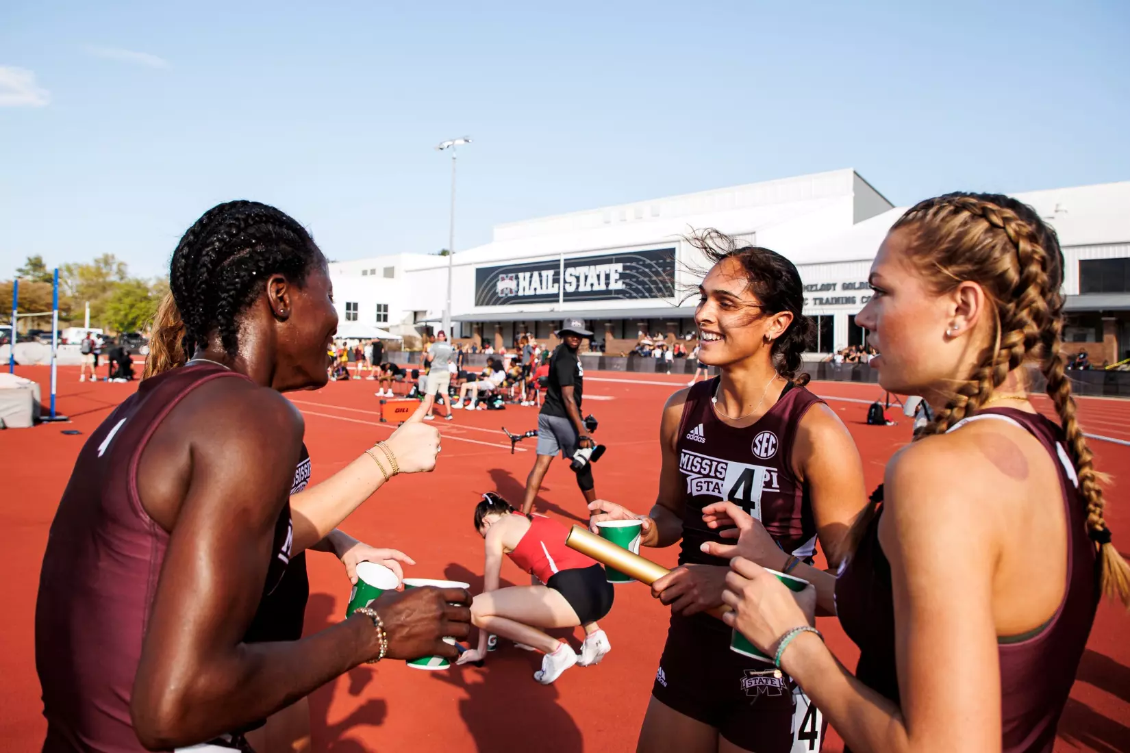 STARKVILLE, MS - March 24, 2023 - Mississippi State Distance Runner Zoe Brito during the Bulldog Relays at the Mike Sanders Track Complex in Starkville, MS. Photo By Mike Mattina
