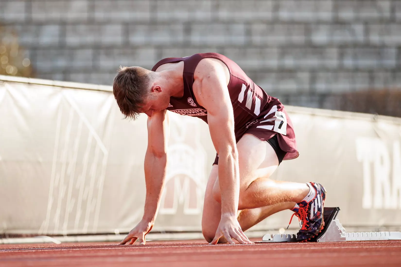 STARKVILLE, MS - March 24, 2023 - Mississippi State's Peyton Bair during the Bulldog Relays at the Mike Sanders Track Complex in Starkville, MS. Photo By Mike Mattina