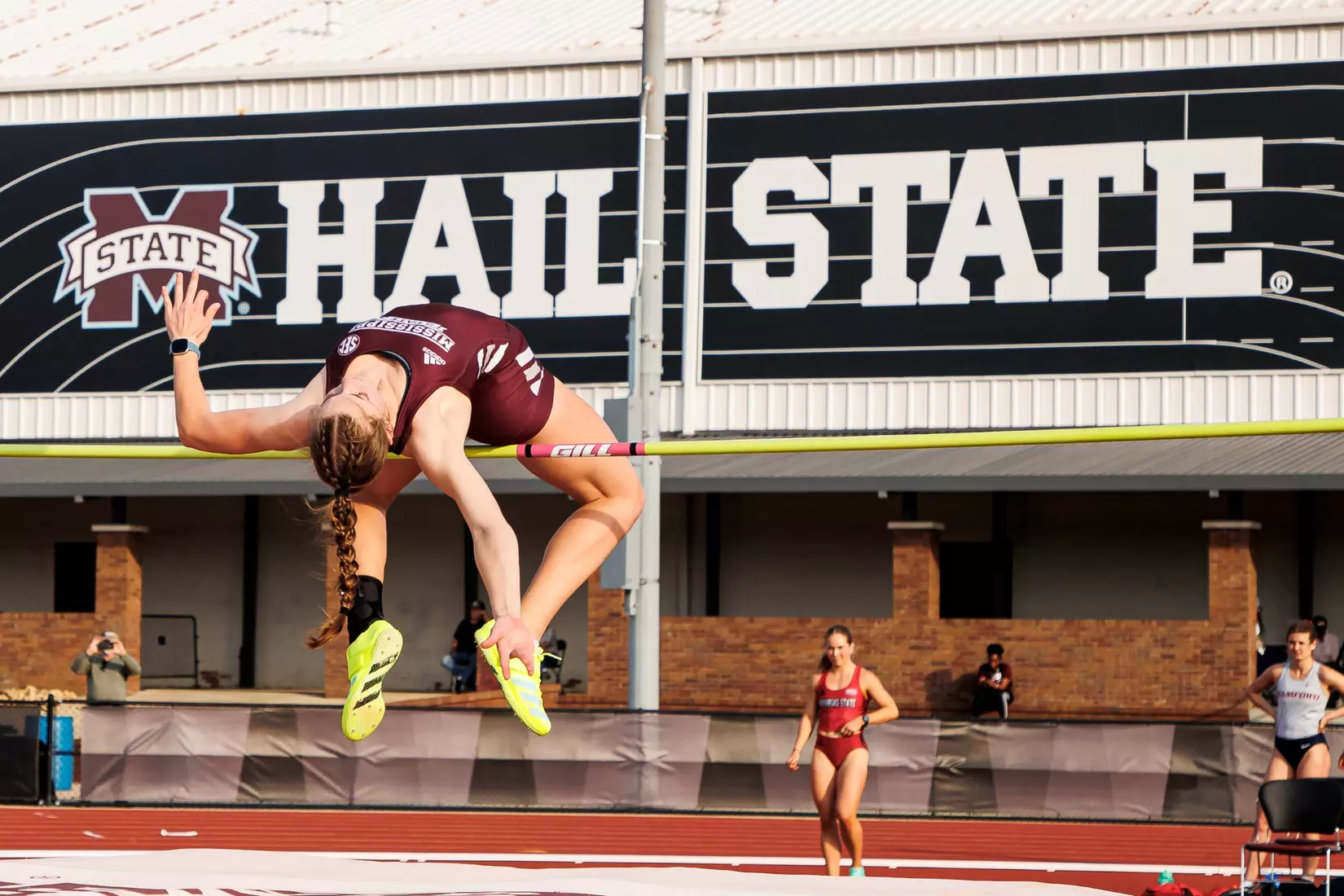 STARKVILLE, MS - March 24, 2023 - Mississippi State's Miranda Tillery during the Bulldog Relays at the Mike Sanders Track Complex in Starkville, MS. Photo By Mike Mattina