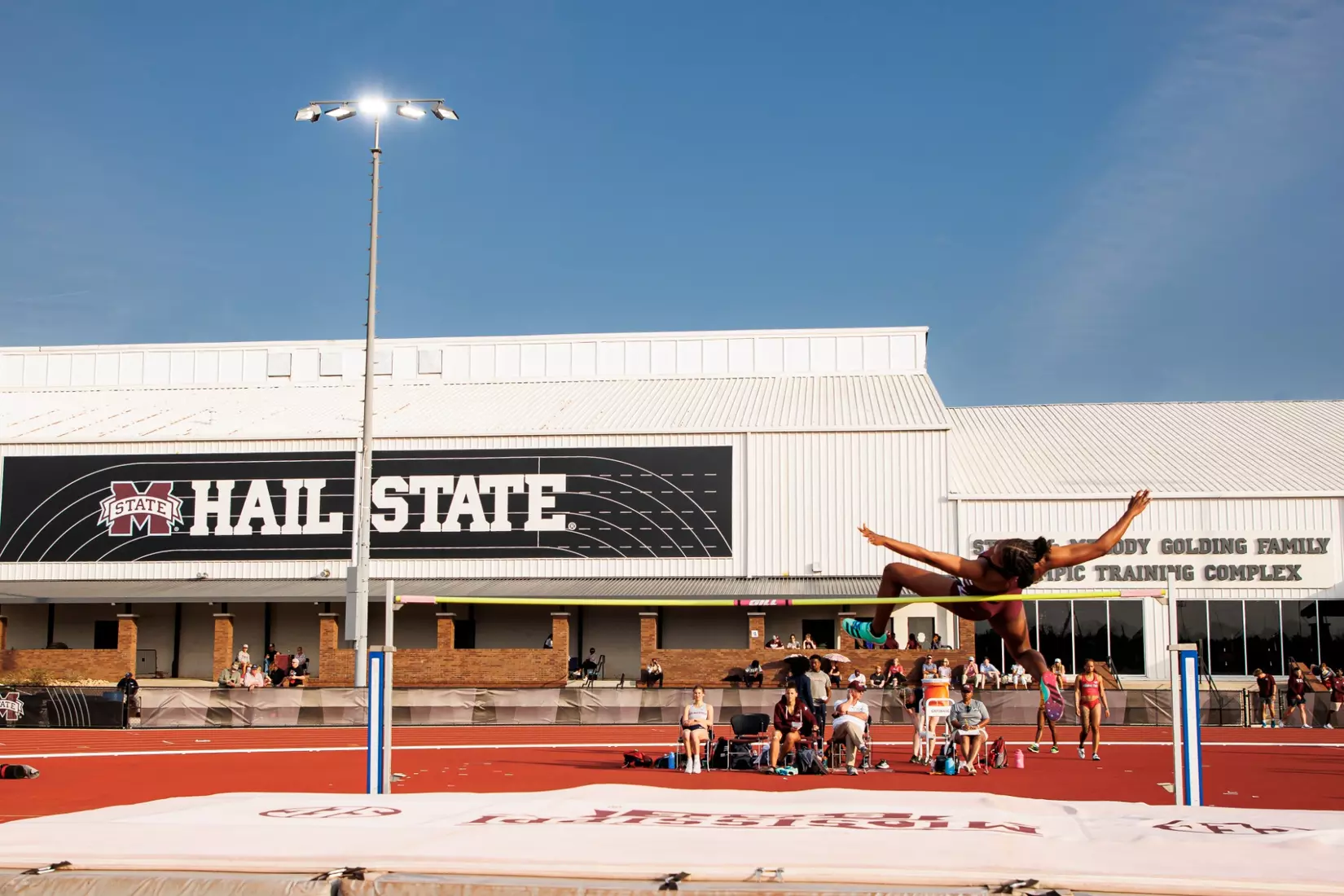 STARKVILLE, MS - March 24, 2023 - Mississippi State's Asia Poe during the Bulldog Relays at the Mike Sanders Track Complex in Starkville, MS. Photo By Mike Mattina