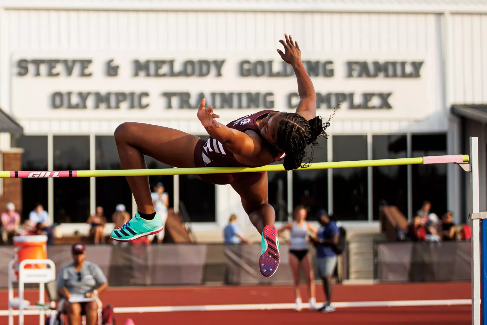 STARKVILLE, MS - March 24, 2023 - Mississippi State's Asia Poe during the Bulldog Relays at the Mike Sanders Track Complex in Starkville, MS. Photo By Mike Mattina