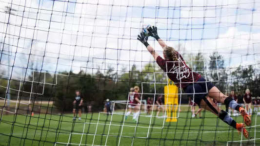 STARKVILLE, MS - March 04, 2023 - Mississippi State Goal Keeper Maddy Anderson (#1) before the match between the Mississippi College Choctaws and the Mississippi State Bulldogs at the MSU Soccer Field in Starkville, MS. Photo By Jaden Powell