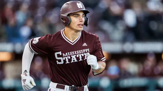 STARKVILLE, MS - February 17, 2023 - Mississippi State Infielder Slate Alford (#24) during the Opening Day game between the VMI Keydets and the Mississippi State Bulldogs at Dudy Noble Field at Polk-Dement Stadium in Starkville, MS. Photo By Kevin Snyder