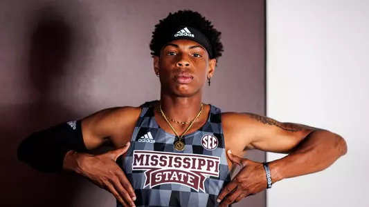 STARKVILLE, MS - October 20, 2022 - Cameron Crump during Track and Field Production Day at the Holliman Athletic Center at Mississippi State University in Starkville, MS. Photo By Mike Mattina