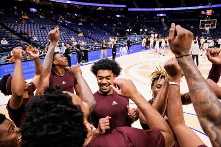 NASHVILLE, TN - March 09, 2023 - Mississippi State Forward Tolu Smith (#1) during the game between the Florida Gators and the Mississippi State Bulldogs during the SEC Tournament at Bridgestone Arena in Nashville, TN. Photo By Mike Mattina